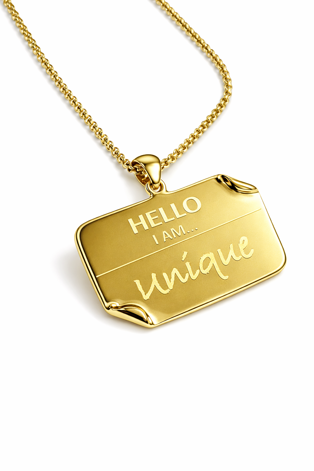 I AM "Unique" Name Tag Necklace- NEW ARRIVAL