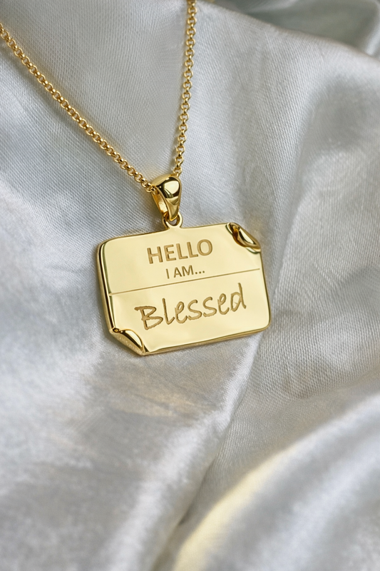 I AM "Blessed" Name Tag Necklace- BEST SELLER RESTOCK