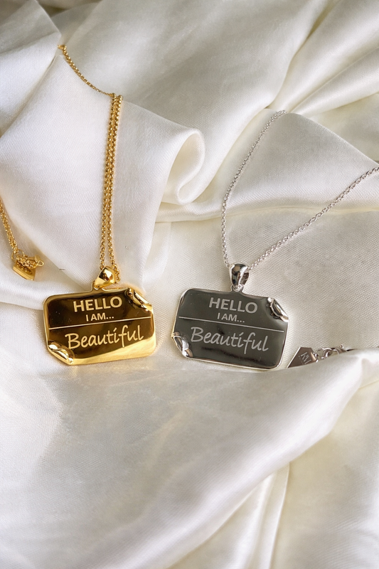 I AM "Beautiful" – Name Tag Necklace