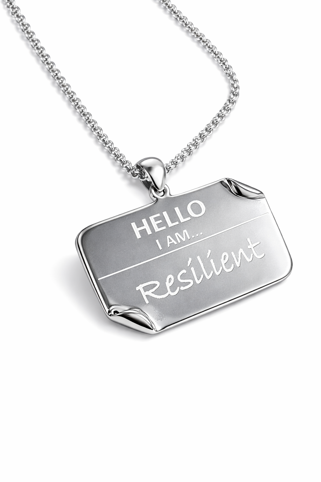I AM "Resilient" – Name Tag Necklace