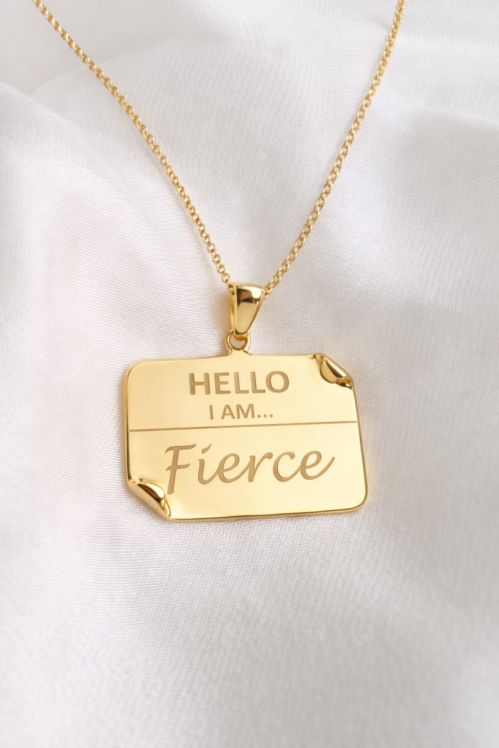 I AM "Fierce" Name Tag Necklace- NEW ARRIVAL