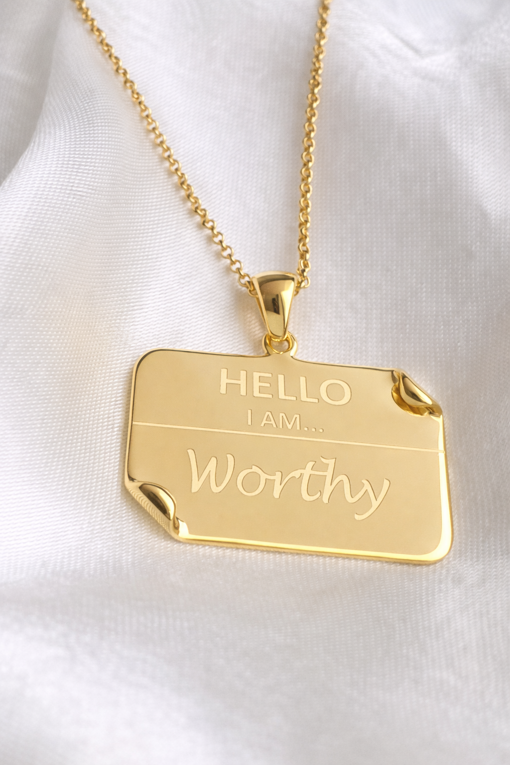 I AM "Worthy" Name Tag Necklace- BEST SELLER RESTOCK