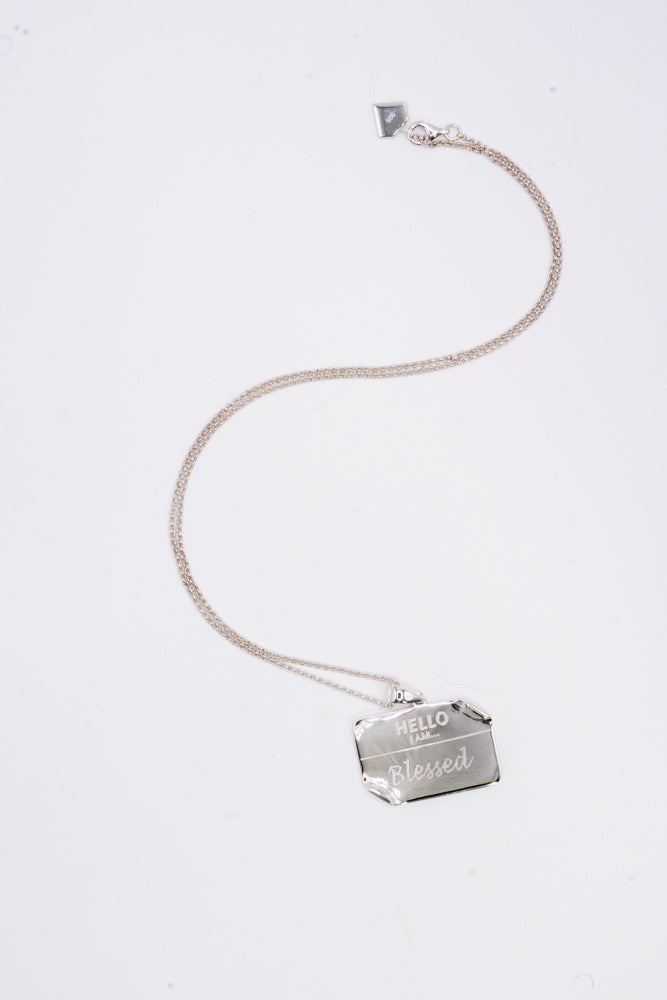 I AM "Blessed" - Name Tag Necklace