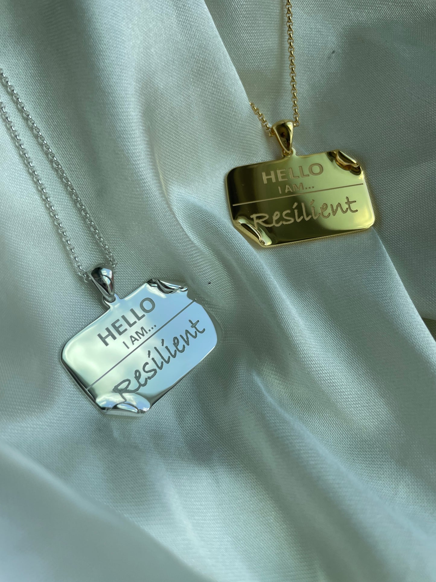 I AM "Resilient" – Name Tag Necklace
