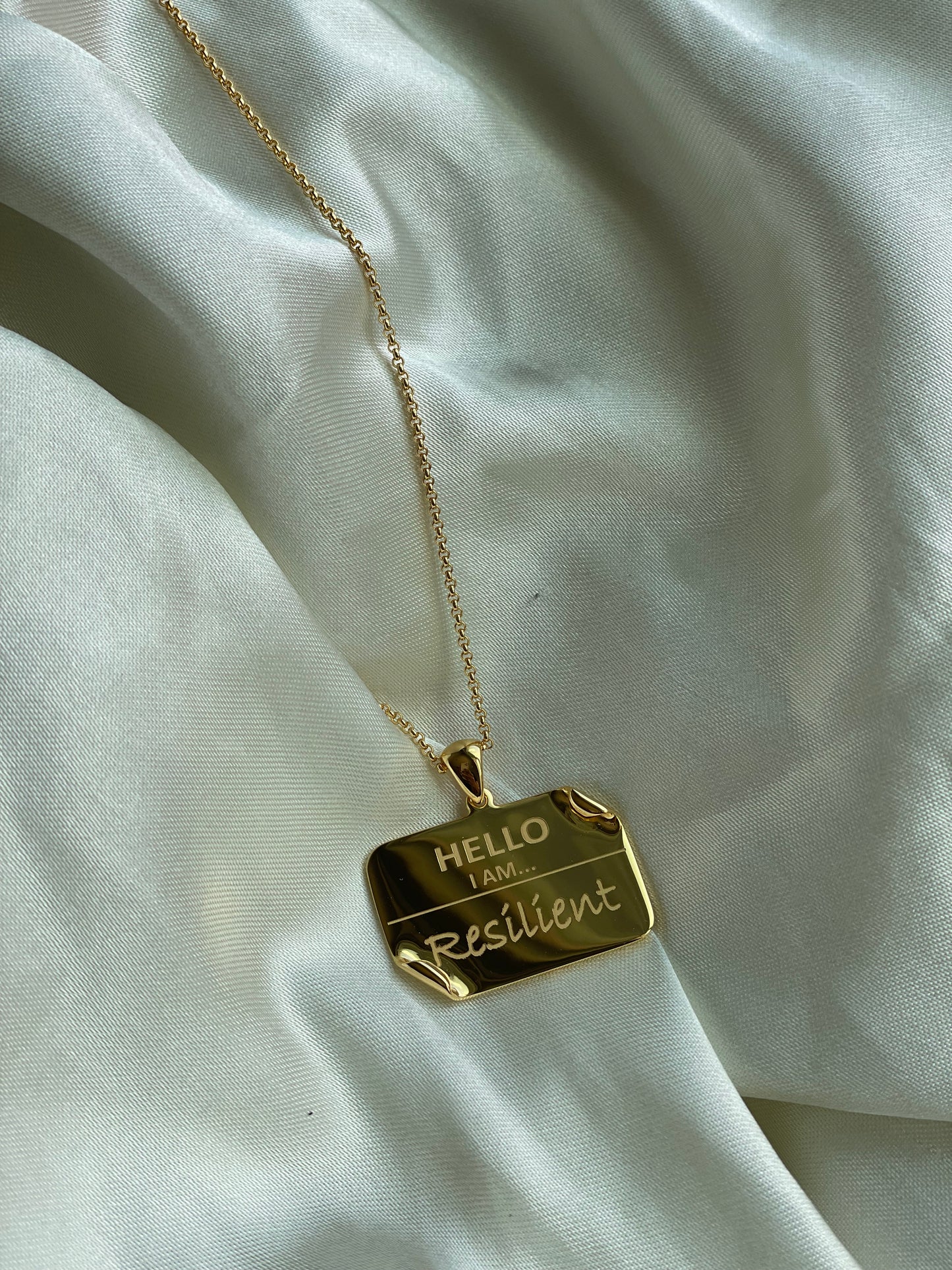 I AM "Resilient" – Name Tag Necklace