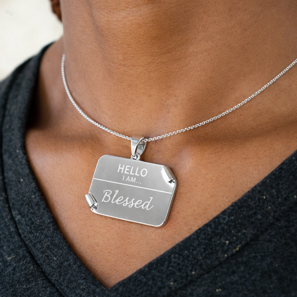 I AM "Blessed" Name Tag Necklace- BEST SELLER RESTOCK