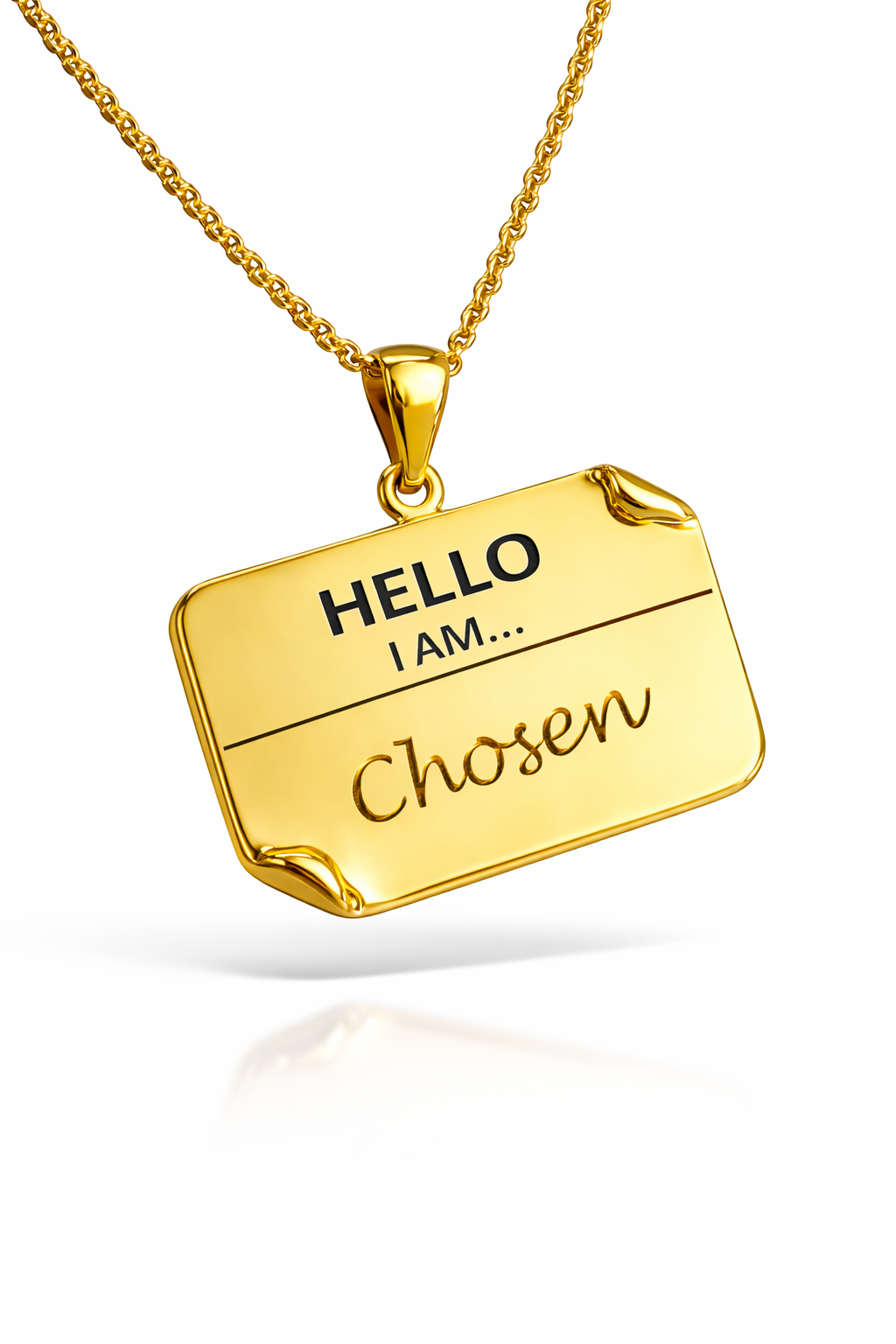 I AM "Chosen" - Enamel Name Tag Necklace