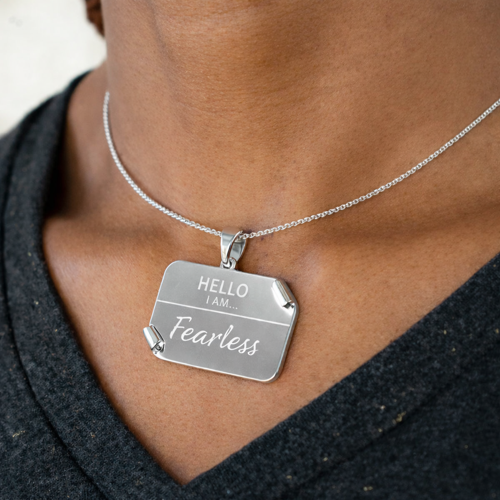 I AM "Fearless" – Name Tag Necklace
