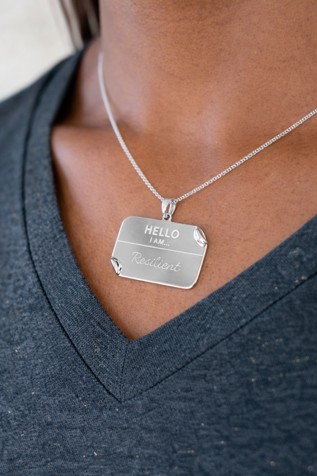 I AM "Resilient" – Name Tag Necklace