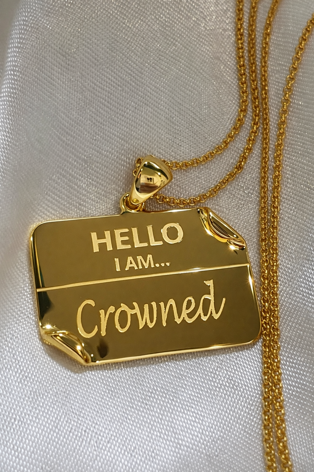 I AM "Crowned" - Name Tag Necklace