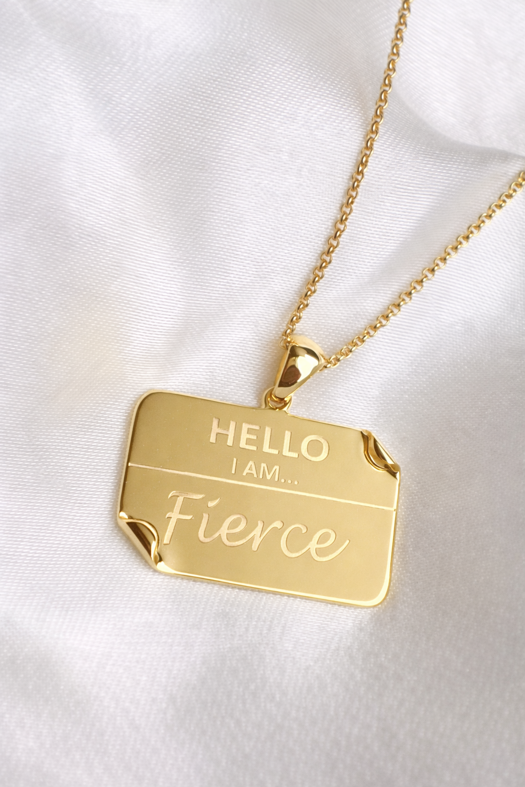 I AM "Fierce" Name Tag Necklace- NEW ARRIVAL