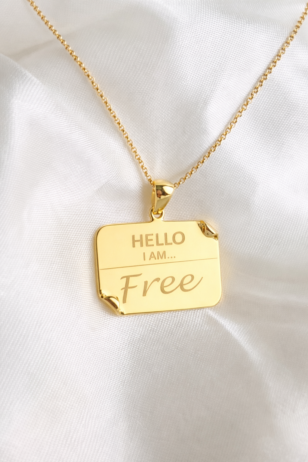 I AM "Free" Name Tag Necklace- NEW ARRIVAL