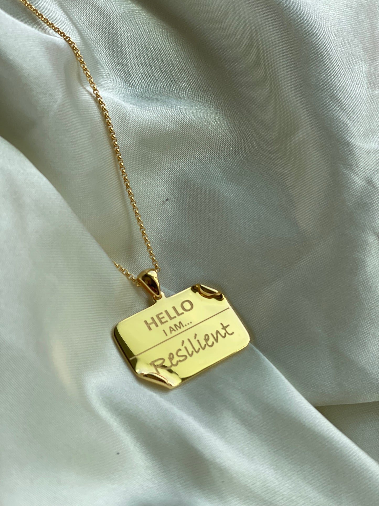 I AM "Resilient" – Name Tag Necklace