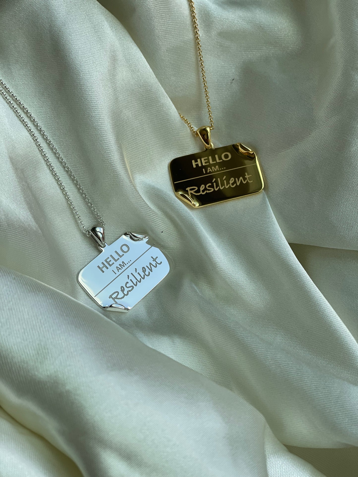I AM "Resilient" – Name Tag Necklace