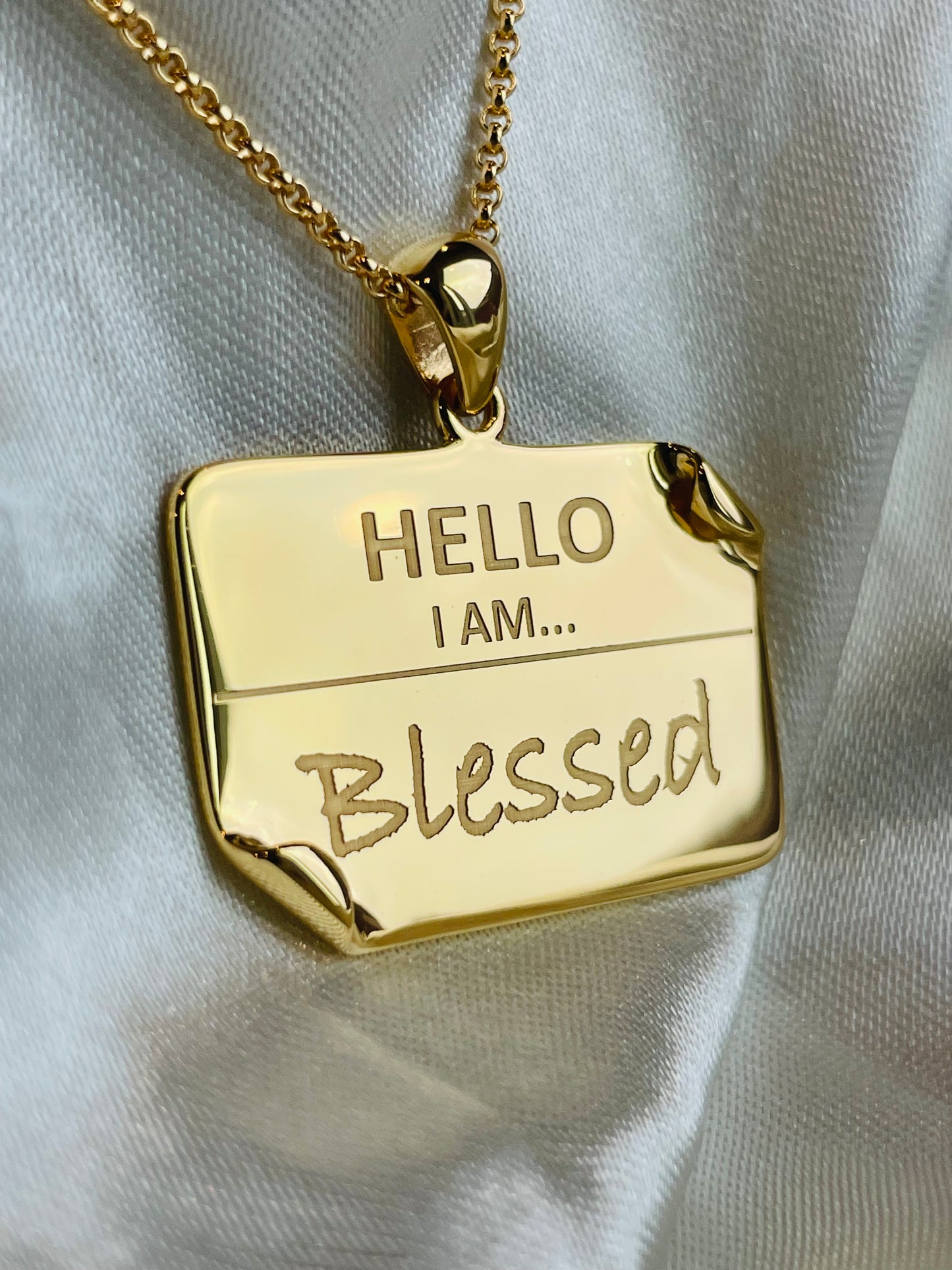 I AM..."Blessed" Name Tag Necklace- BEST SELLER RESTOCK