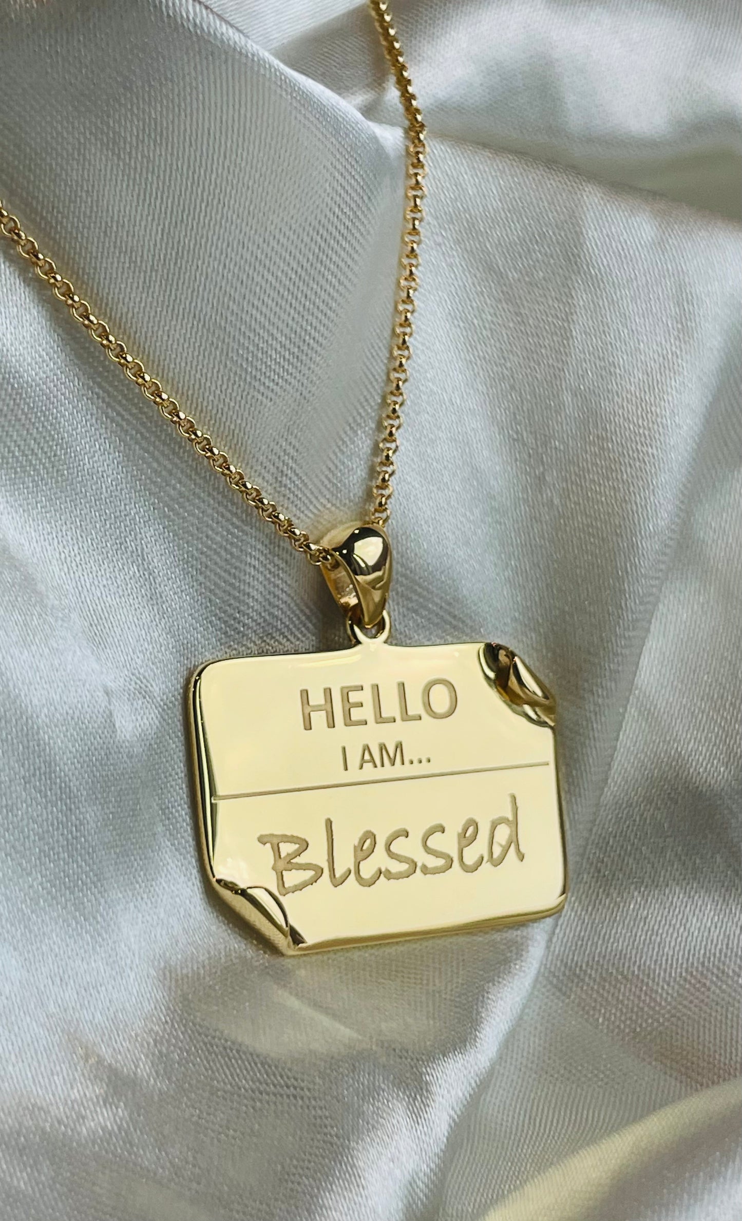 I AM..."Blessed" Name Tag Necklace- BEST SELLER RESTOCK