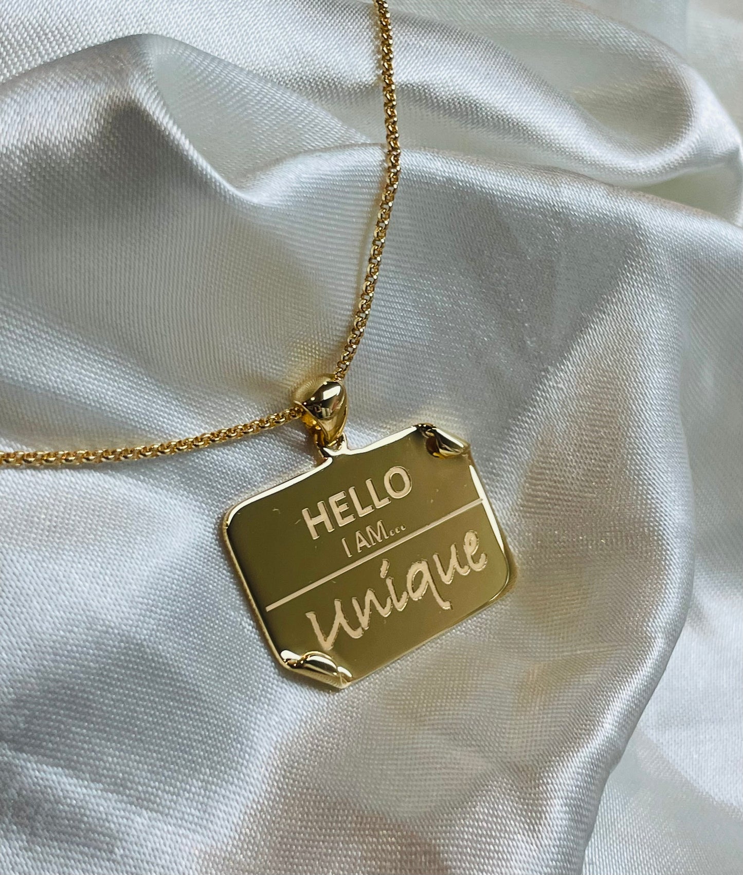 I AM..."Unique" Name Tag Necklace- NEW ARRIVAL
