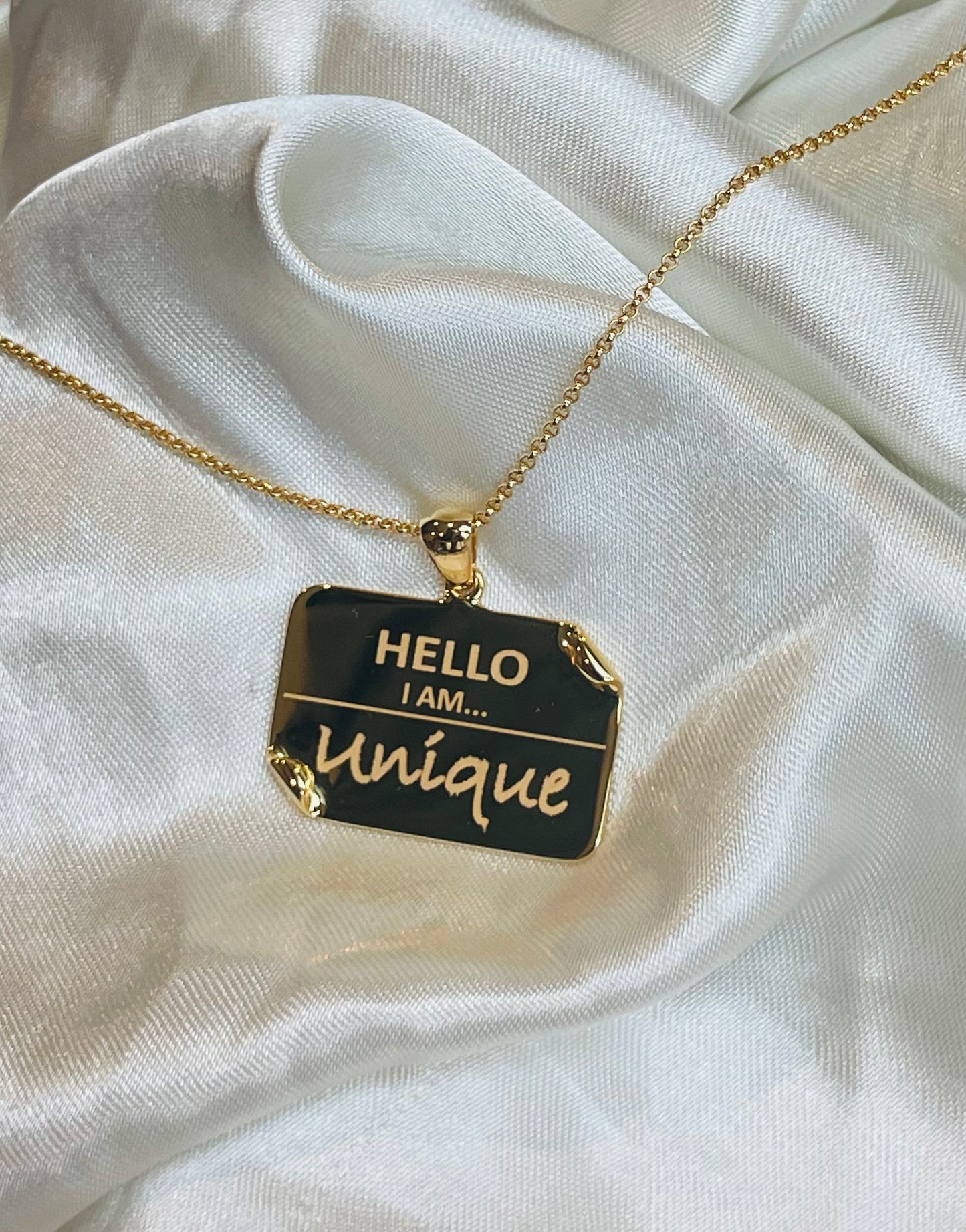 I AM..."Unique" Name Tag Necklace- NEW ARRIVAL