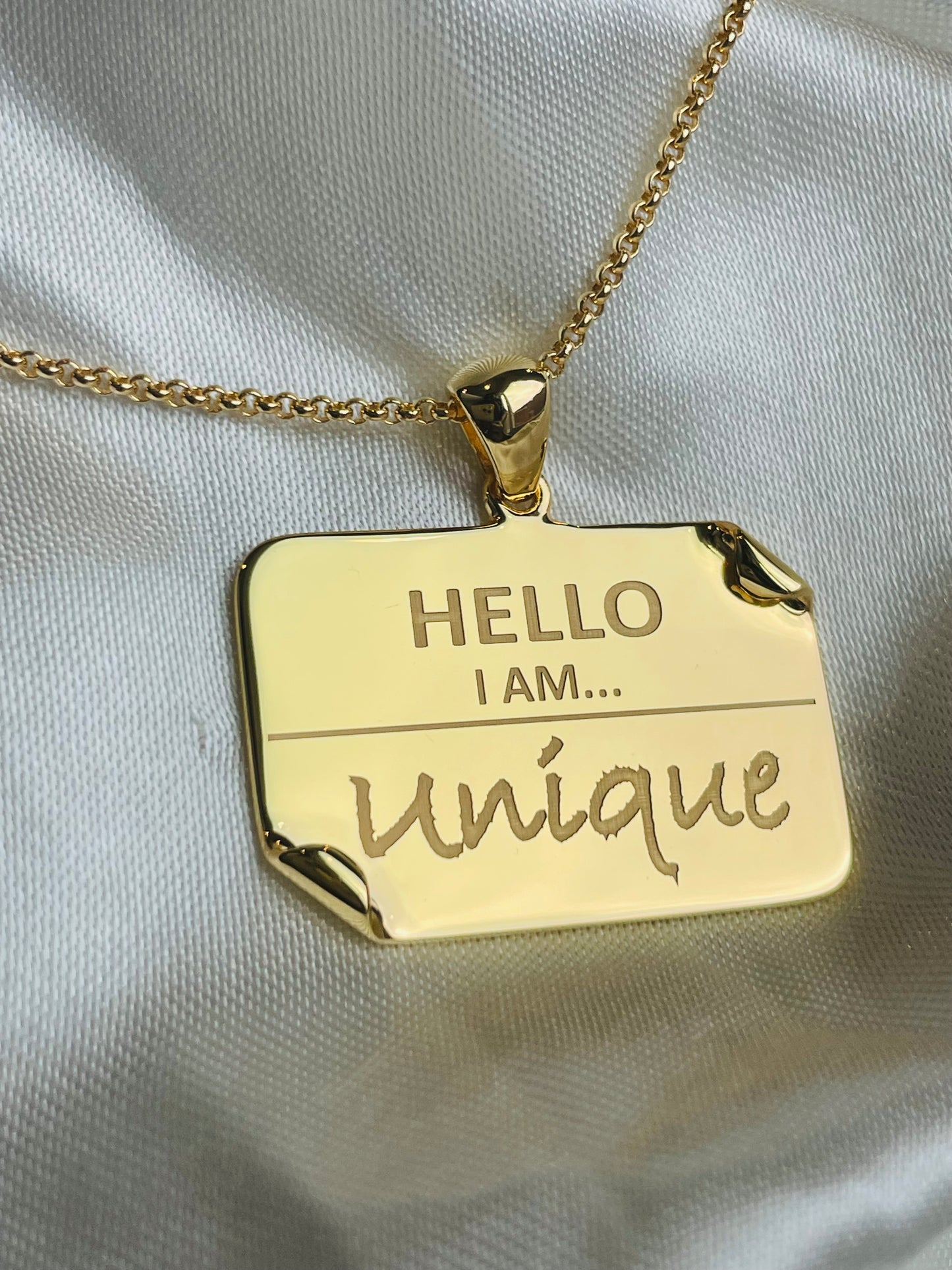 I AM..."Unique" Name Tag Necklace- NEW ARRIVAL