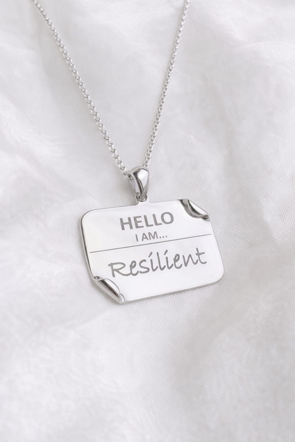 I AM "Resilient" – Name Tag Necklace