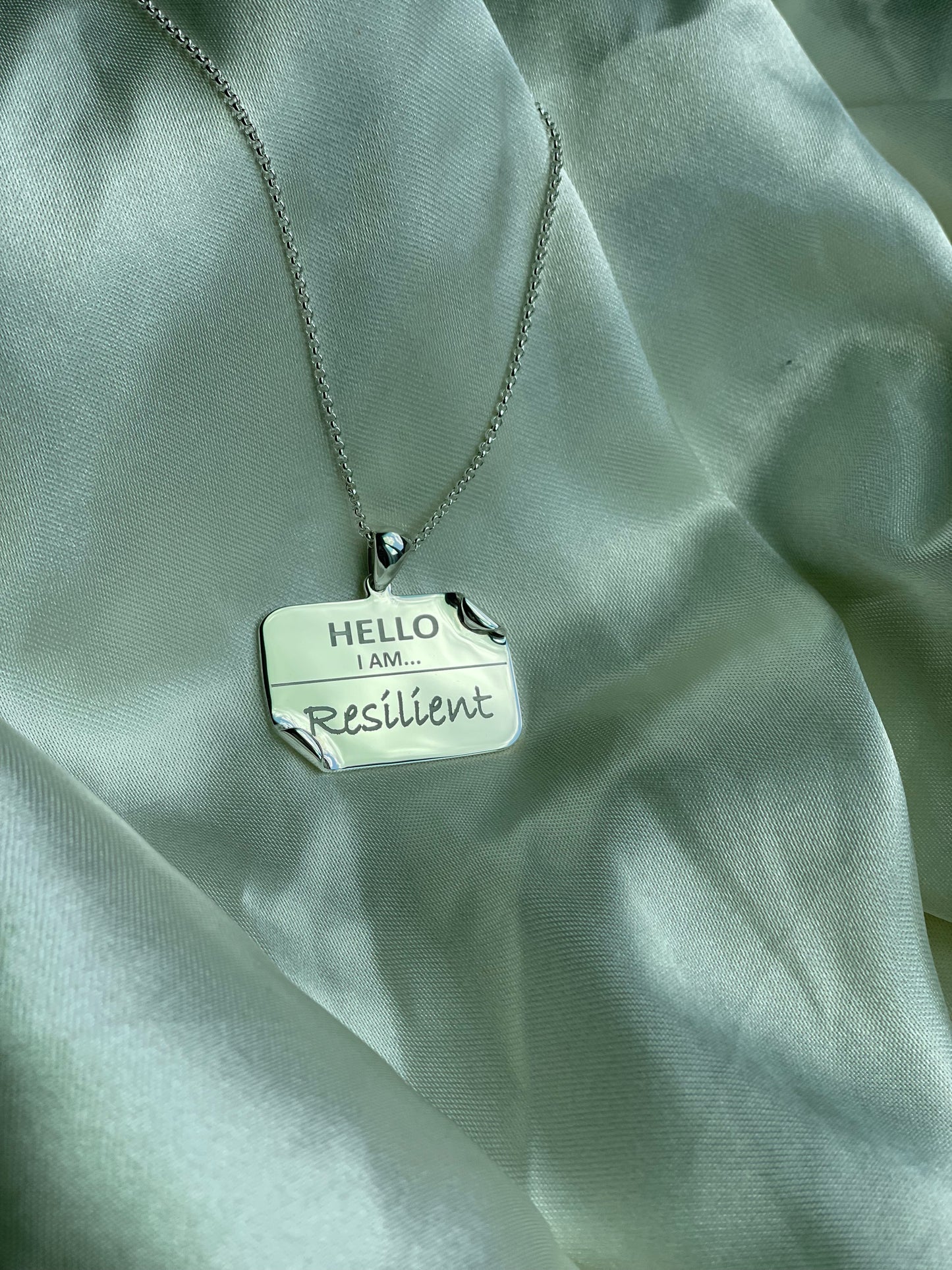 I AM "Resilient" – Name Tag Necklace