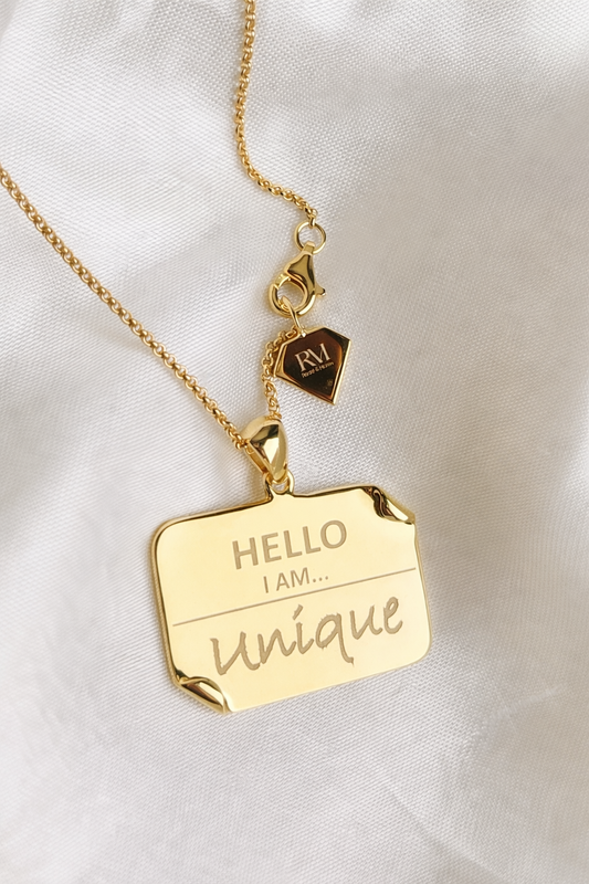 I AM "Unique" Name Tag Necklace- NEW ARRIVAL