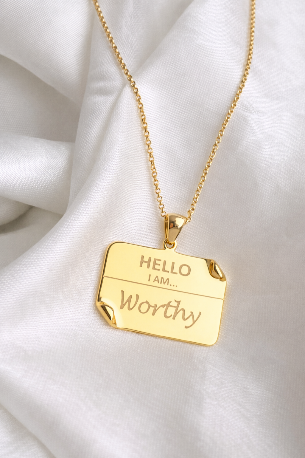 I AM "Worthy" Name Tag Necklace- BEST SELLER RESTOCK