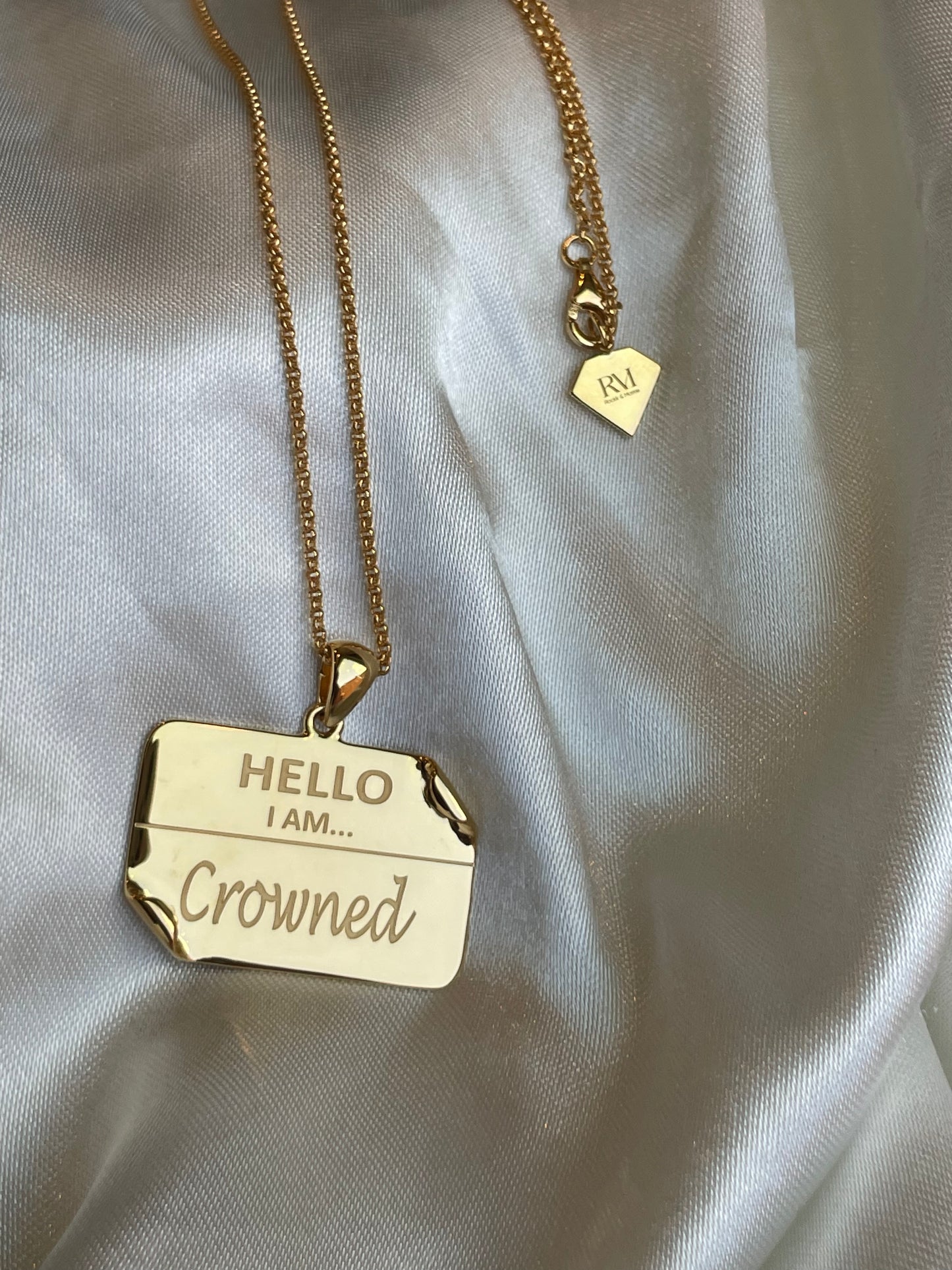 I AM "Crowned" - Name Tag Necklace