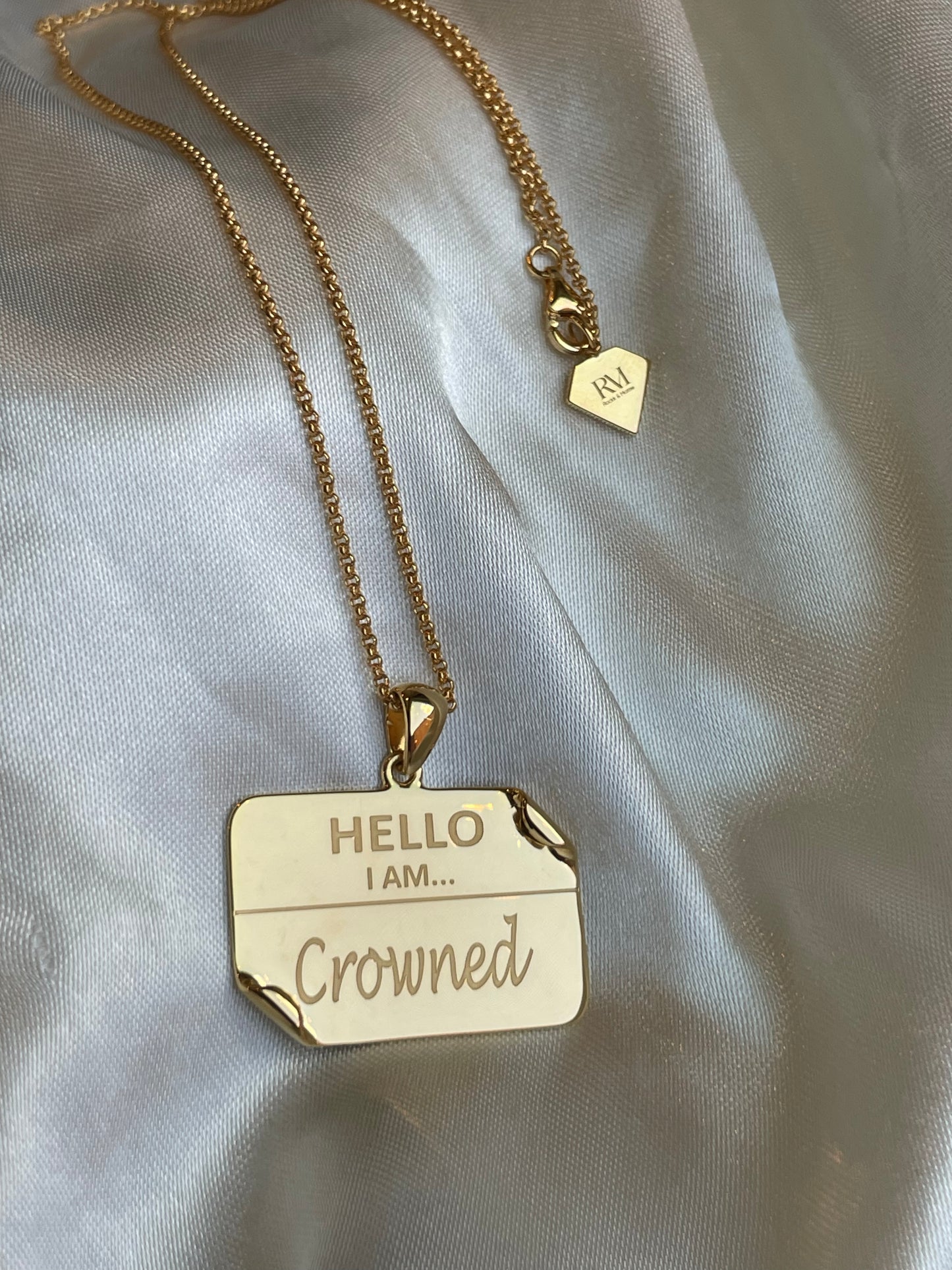 I AM "Crowned" - Name Tag Necklace