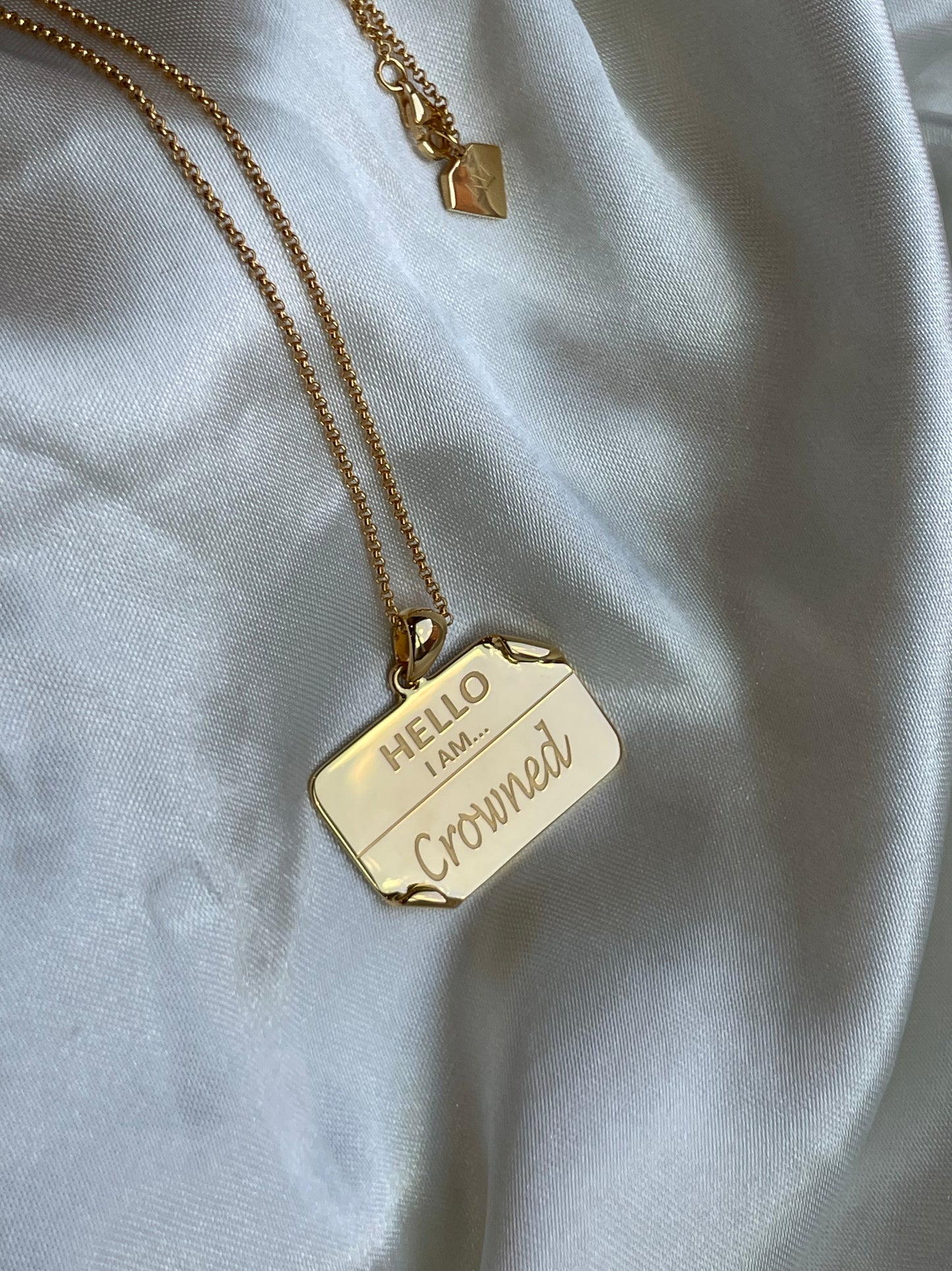 I AM "Crowned" - Name Tag Necklace