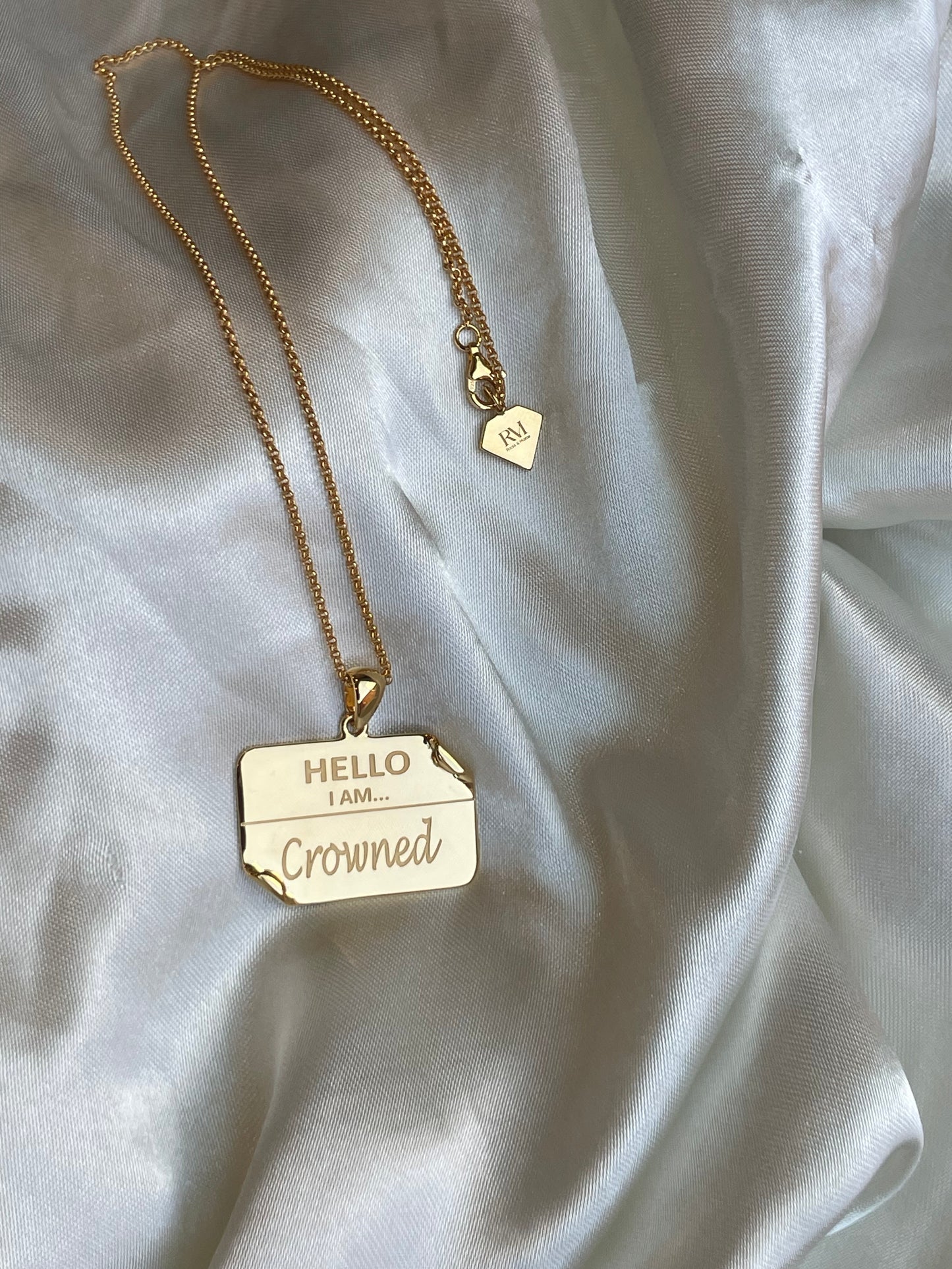 I AM "Crowned" - Name Tag Necklace