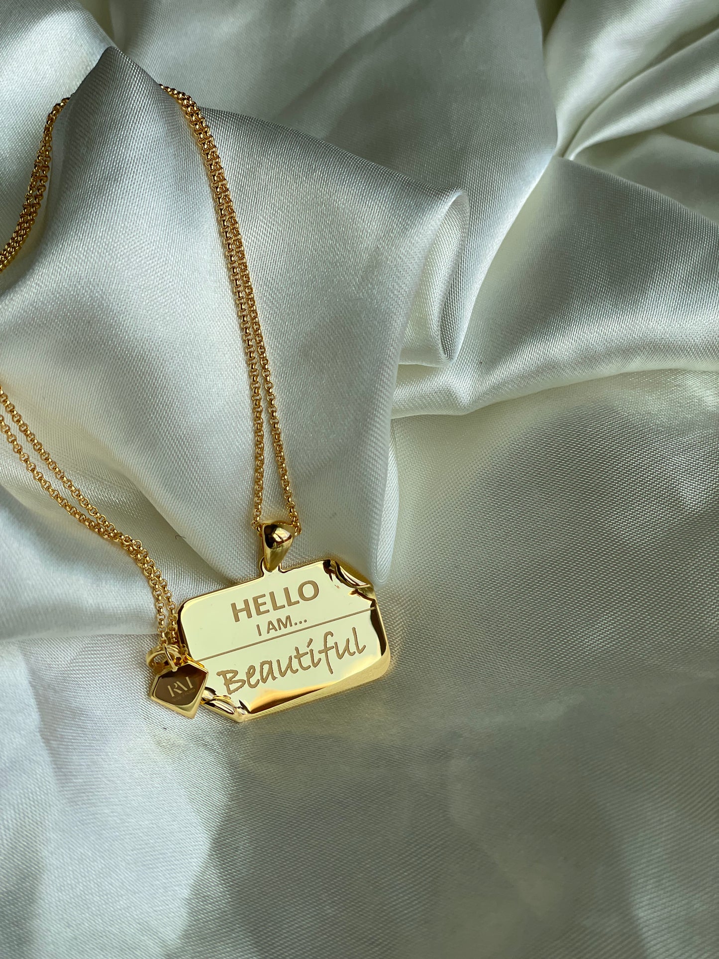 I AM "Beautiful" – Name Tag Necklace