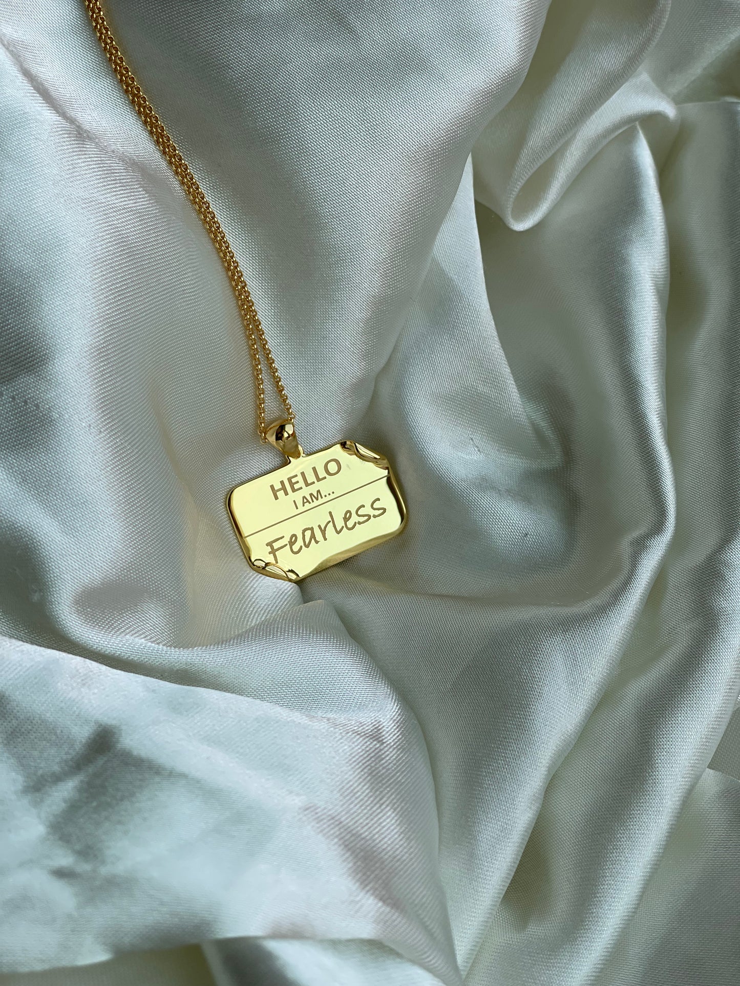 I AM "Fearless" – Name Tag Necklace
