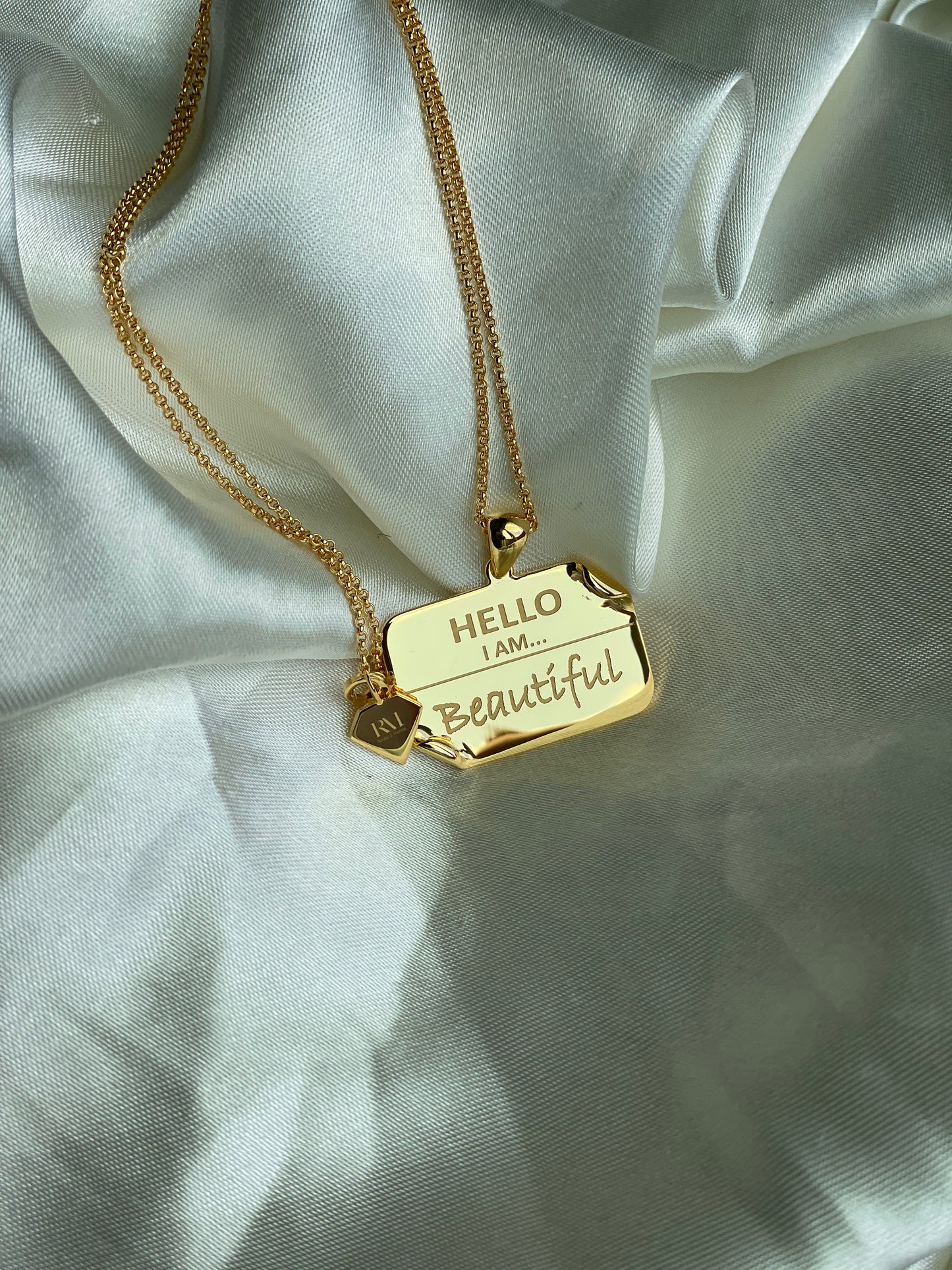 I AM "Beautiful" – Name Tag Necklace