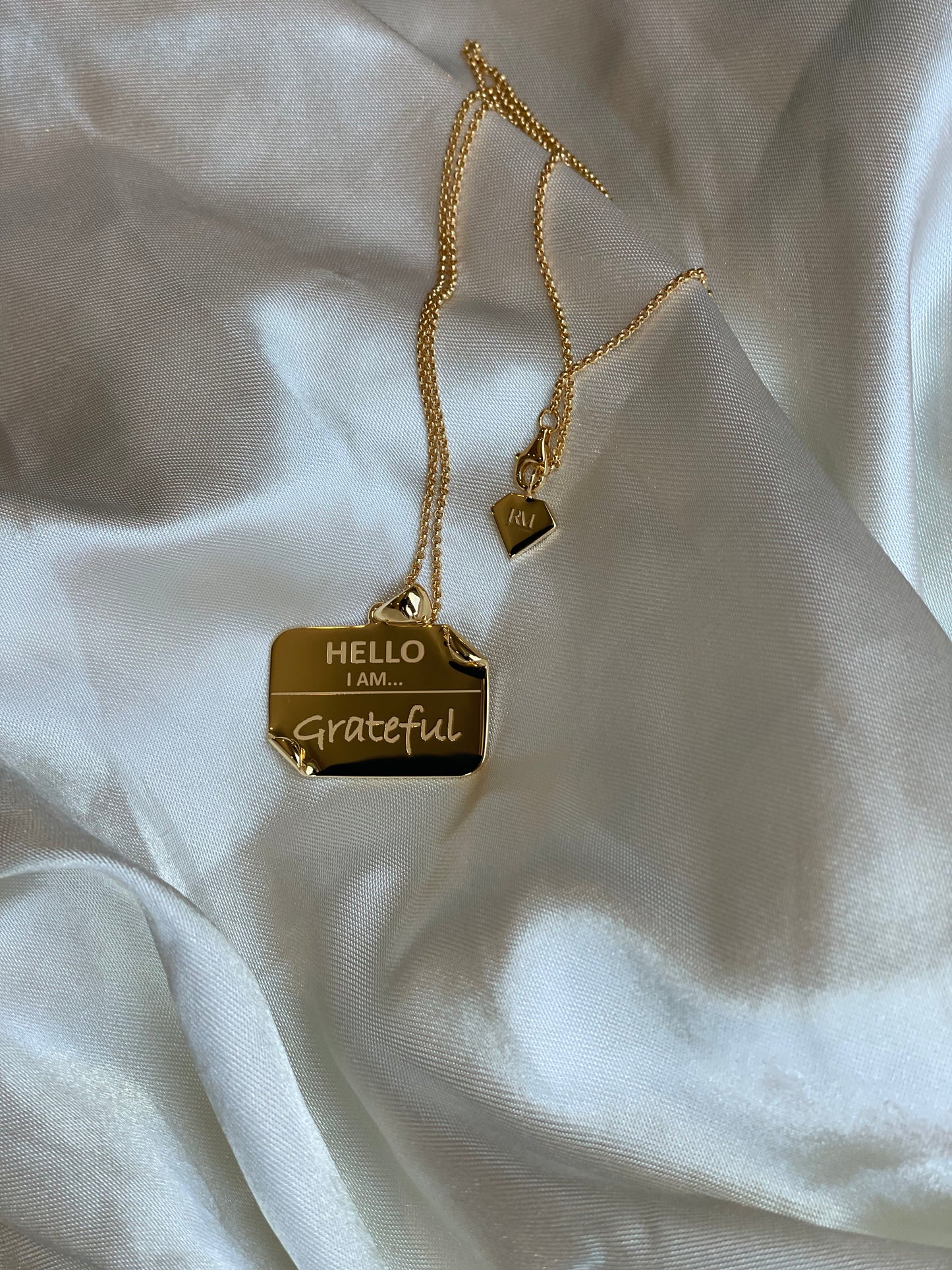 I AM "Grateful" – Name Tag Necklace