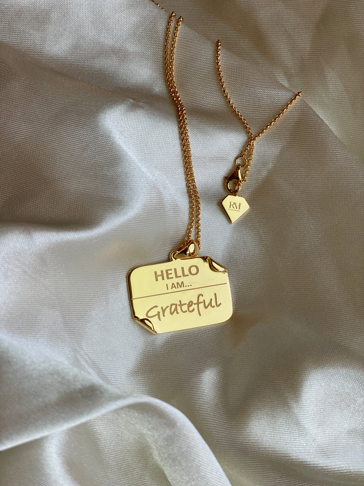 I AM "Grateful" – Name Tag Necklace