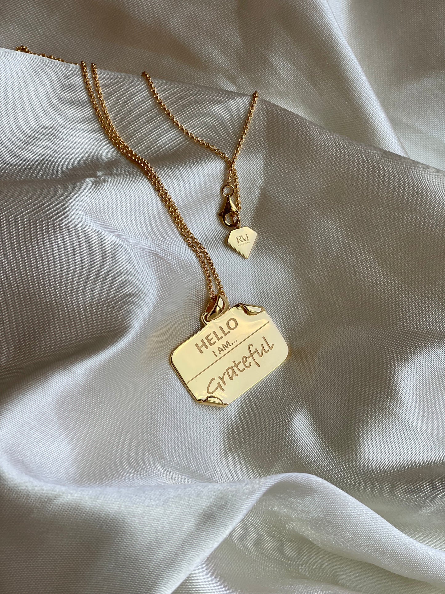 I AM "Grateful" – Name Tag Necklace