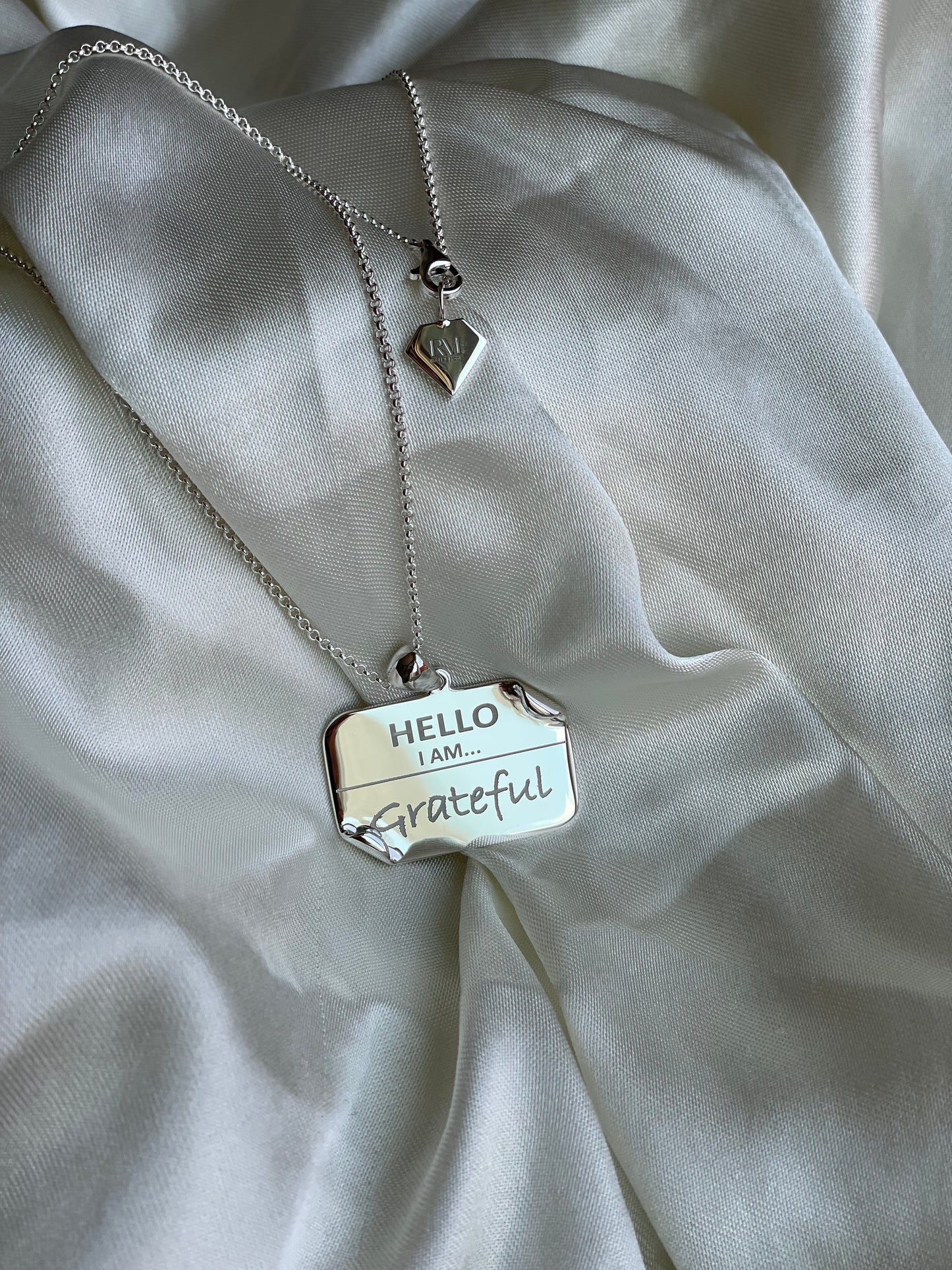 I AM "Grateful" – Name Tag Necklace