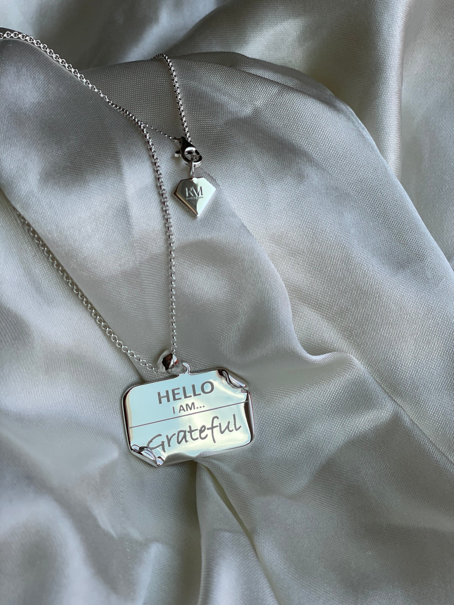 I AM "Grateful" – Name Tag Necklace