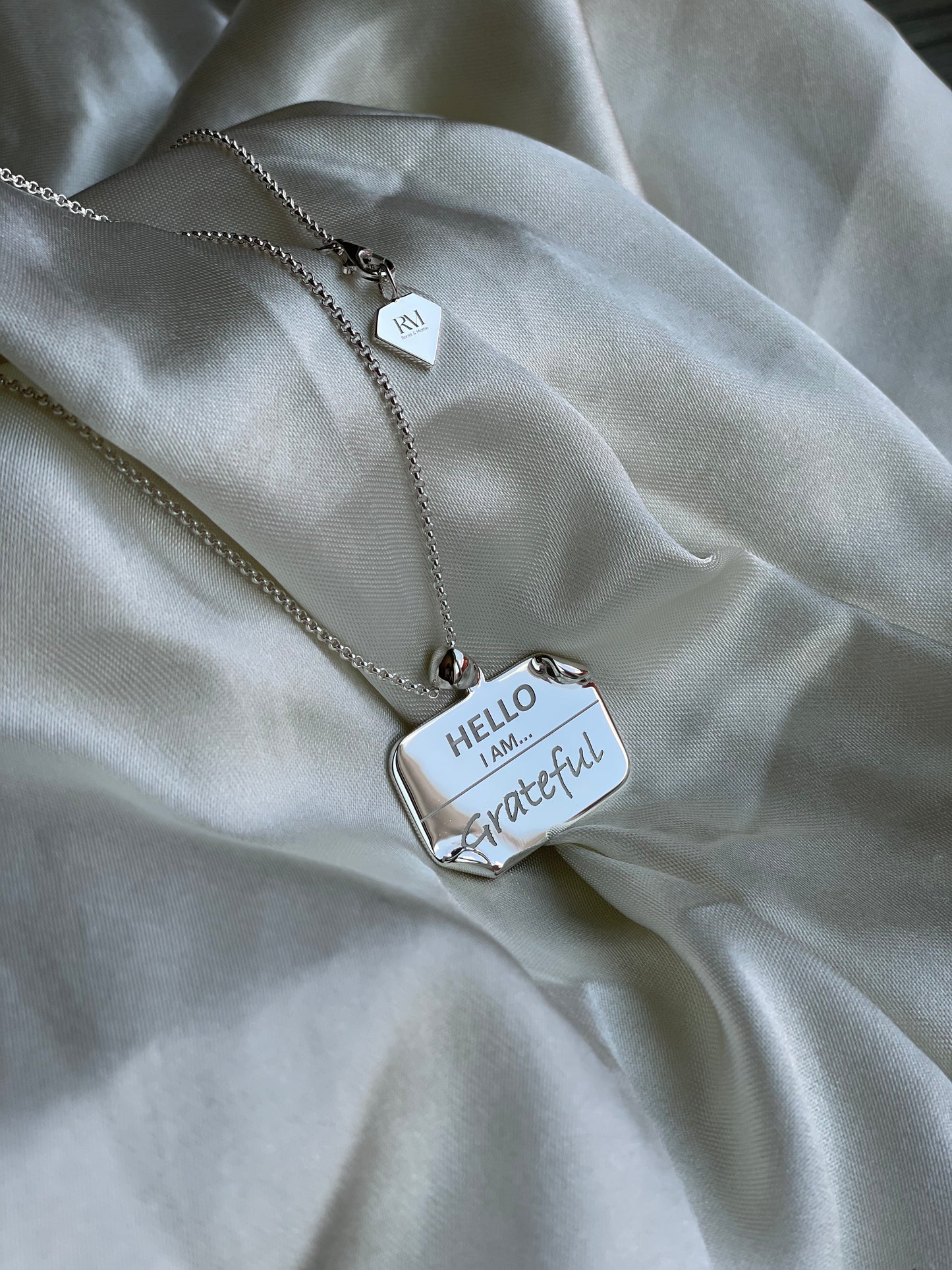 I AM "Grateful" – Name Tag Necklace