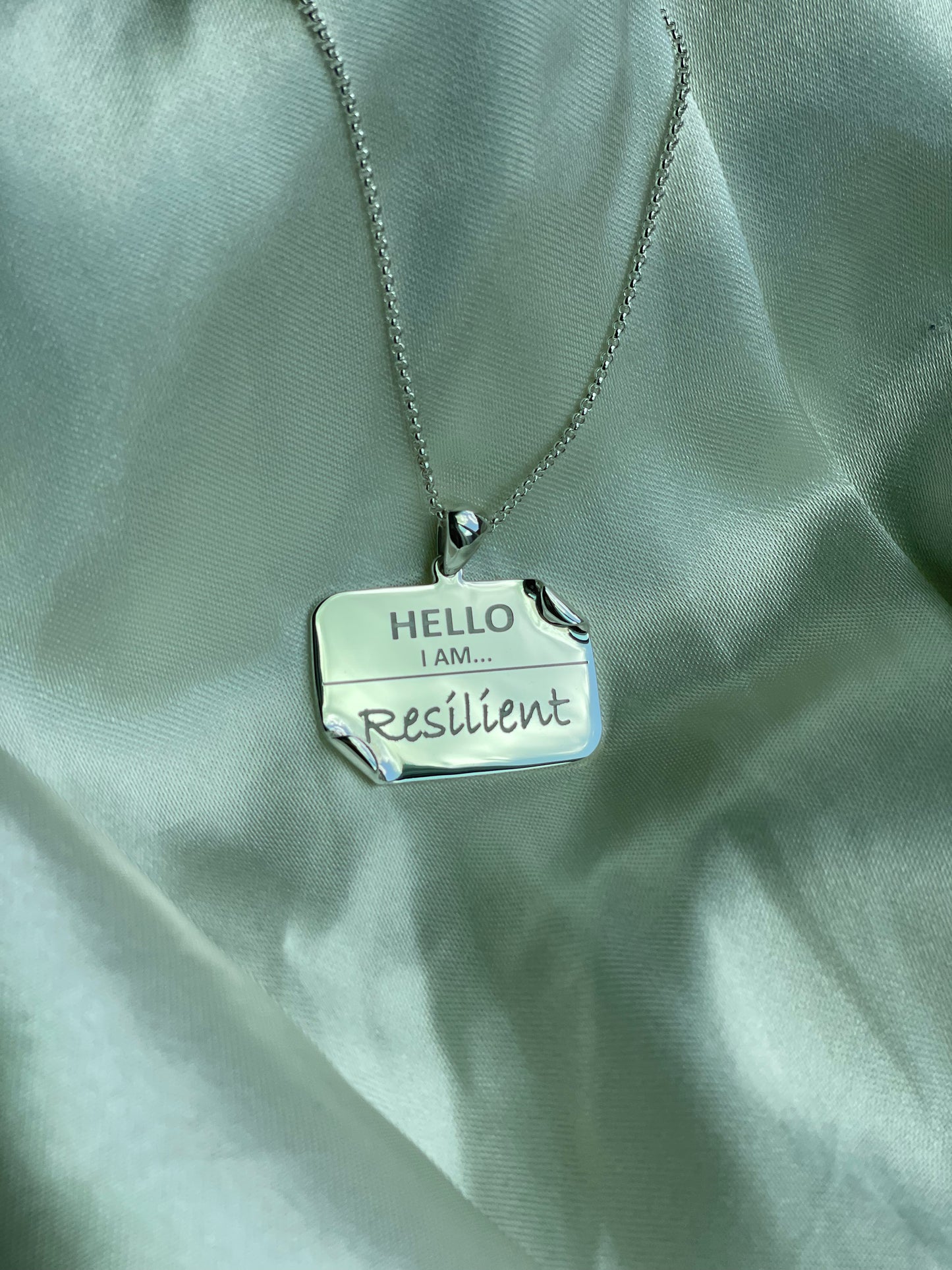 I AM "Resilient" – Name Tag Necklace